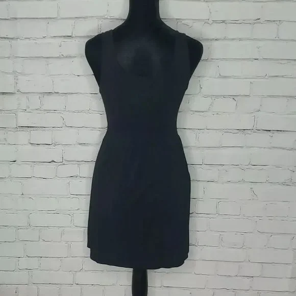 Wet Seal Junior's Black Fitted Wide Strap Sun Dress Size XS - Picture 4 of 6